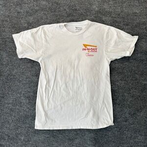 In-N-Out Burger Texas Graphic T-Shirt Medium White Cotton Muscle Car Print